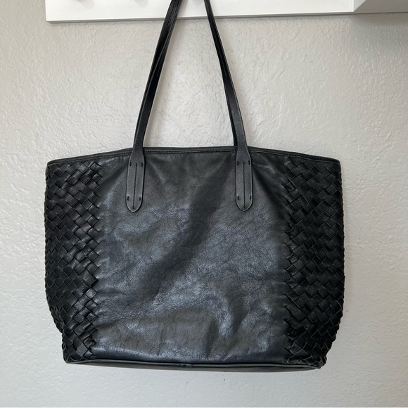 Cole Haan Black Woven Leather Tote Bag - Picture 4 of 9